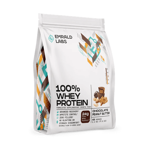 EMRALD LABS 100% WHEY PROTEIN 2.2KG - Bay Supplements - Protein Powder - Chocolate Peanut Butter - Whey Protein
