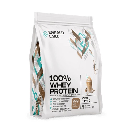 EMRALD LABS 100% WHEY PROTEIN 2.2KG - Bay Supplements - Protein Powder - Iced Latte - Whey Protein