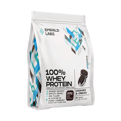 EMRALD LABS 100% WHEY PROTEIN 2.2KG - Bay Supplements - Protein Powder - Cookies & Cream - Whey Protein