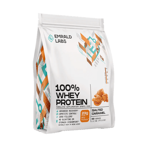 EMRALD LABS 100% WHEY PROTEIN 2.2KG - Bay Supplements - Protein Powder - Salted Caramel - Whey Protein
