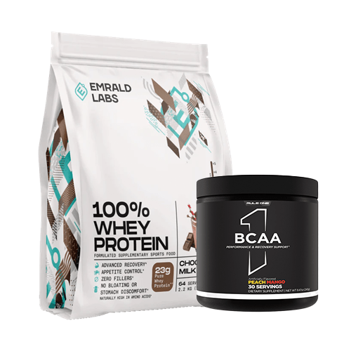EMRALD LABS 100% WHEY PROTEIN 2.2KG + RULE 1 BCAA COMBO - Bay Supplements - Protein Powder - BCAA'S - deals