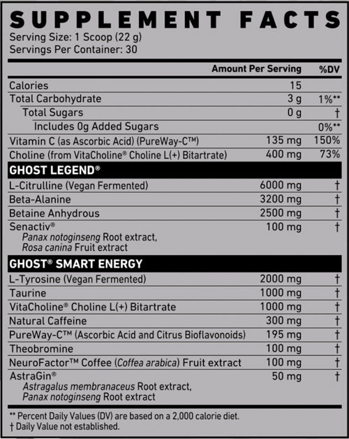 GHOST LEGEND V4 PRE-WORKOUT - 30 SERVES - Bay Supplements - Pre-workout - Endurance - Nootropics