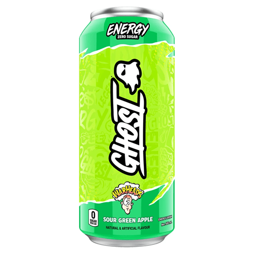 GHOST LIFESTYLE GHOST ENERGY RTD 500ML CAN - SINGLE - Bay Supplements - RTDs - Sour Green Apple - Endurance - Pre-workout