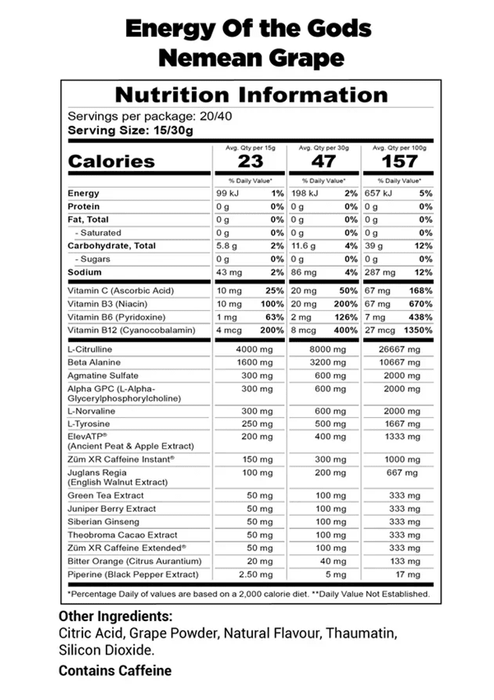 HERCULES ENERGY OF THE GODS - HIGH-STIM PRE-WORKOUT - Bay Supplements - Pre-workout - Endurance - Nootropics