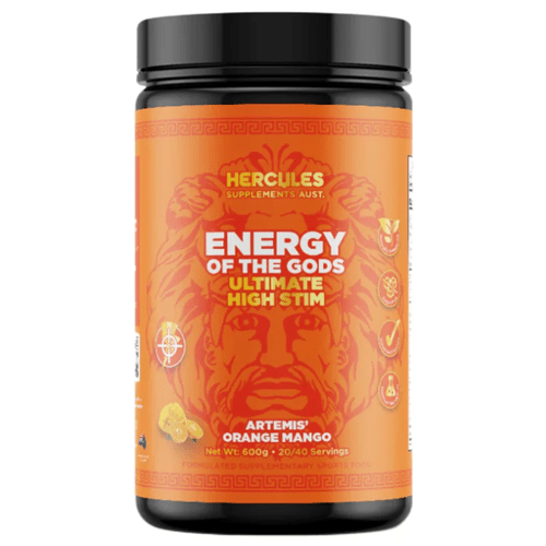 HERCULES ENERGY OF THE GODS - HIGH-STIM PRE-WORKOUT - Bay Supplements - Pre-workout - Artemis Orange Mango - Endurance - Nootropics