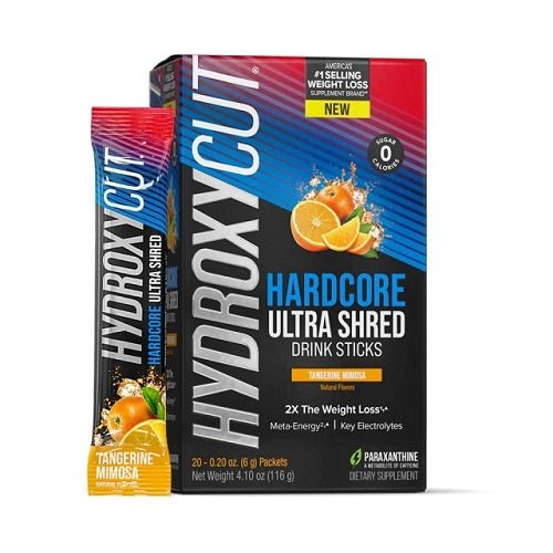 HYDROXYCUT HARDCORE ULTRA SHRED DRINK STICKS 20 SERVES - Bay Supplements
