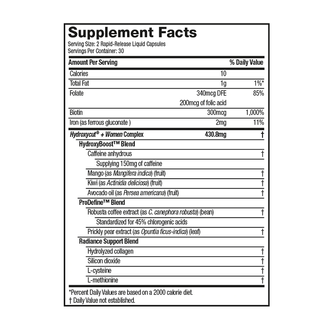 HYDROXYCUT + WOMEN CONTAINS COLLAGEN + BIOTIN (US VERSION) - Bay Supplements