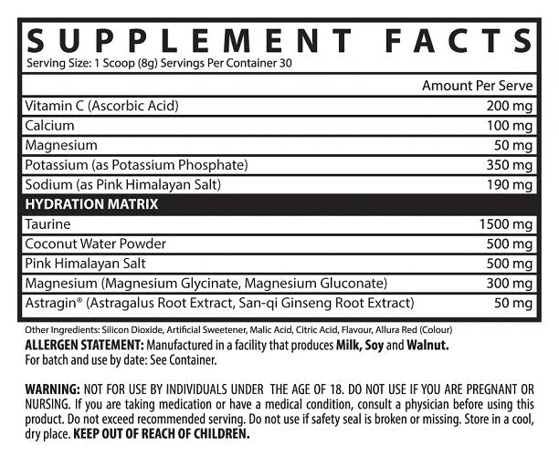 INSPIRED HYDRATE - 30 SERVES - DATED 1/26 - Bay Supplements