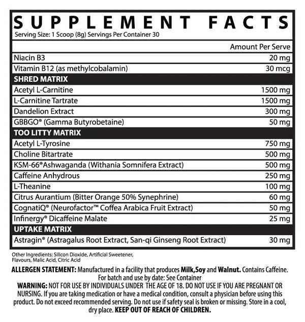 INSPIRED SHRED - 30 SERVES - Bay Supplements