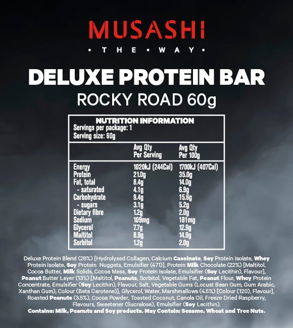 MUSASHI DELUXE HIGH PROTEIN BAR 12 PACK - Bay Supplements - Protein Bars - Protein Bars & Snacks