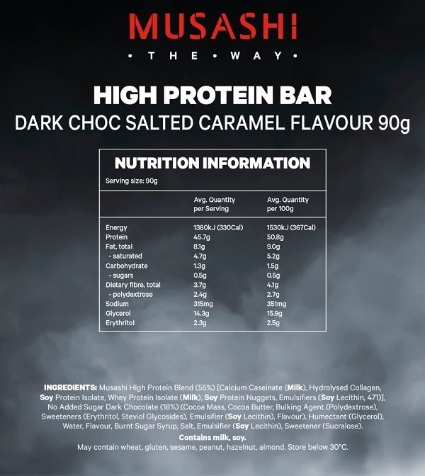 MUSASHI P45 HIGH PROTEIN BARS BOX OF 12 - Bay Supplements - Protein Bars - Protein Bars & Snacks