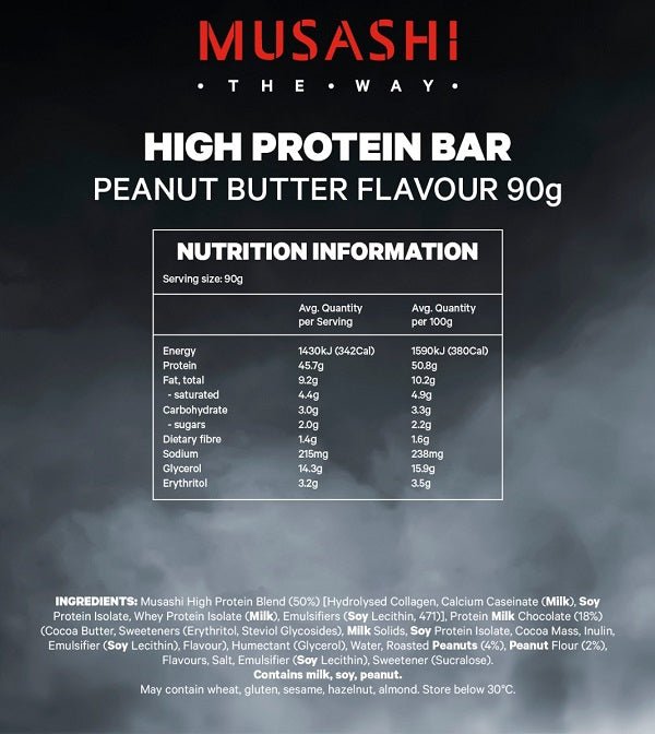 MUSASHI P45 HIGH PROTEIN BARS BOX OF 12 - Bay Supplements - Protein Bars - Protein Bars & Snacks