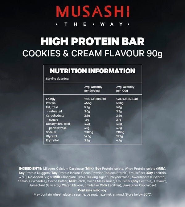 MUSASHI P45 HIGH PROTEIN BARS BOX OF 12 - Bay Supplements - Protein Bars - Protein Bars & Snacks