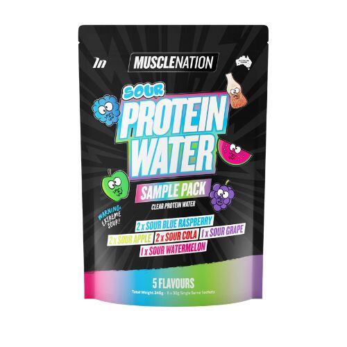 MUSCLE NATION SOUR PROTEIN WATER 8x SAMPLE PACK - Bay Supplements - Protein Powder - Collagen - Gluten Free Protein - Joint Support