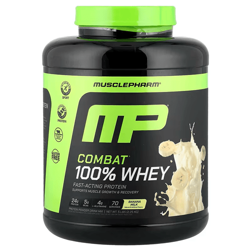 MUSCLEPHARM COMBAT 100% WHEY 5LB - Bay Supplements - Protein powder - Banana Milk - Gluten Free Protein - Whey Protein