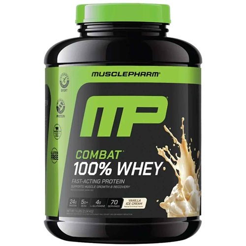 MUSCLEPHARM COMBAT 100% WHEY 5LB - Bay Supplements - Protein powder - Vanilla Ice Cream - Gluten Free Protein - Whey Protein