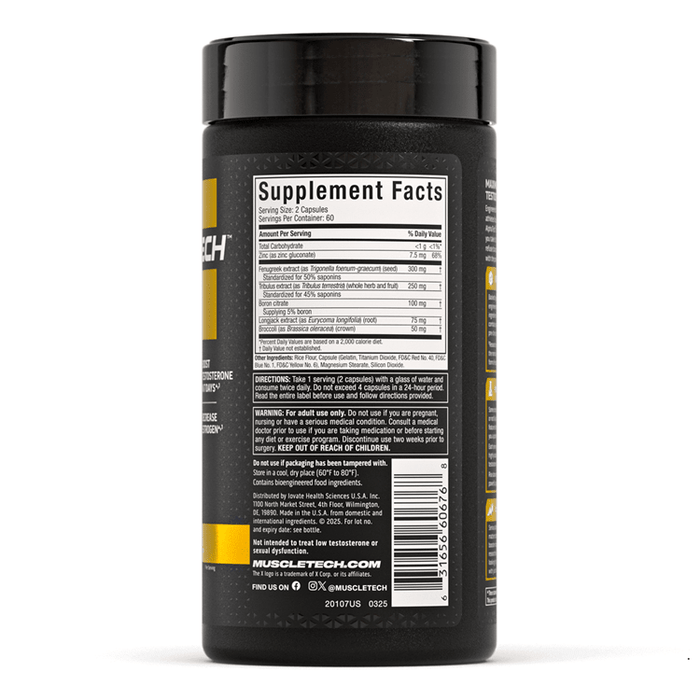 MUSCLETECH ALPHATEST (US VERSION) - 120 CAPSULES - Bay Supplements - Testosterone Booster - Mens Health - Muscle Growth