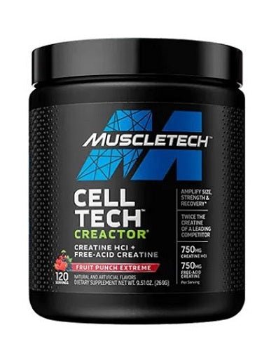 MUSCLETECH CELL TECH CREACTOR 120 SERVES - Bay Supplements - Creatine - Fruit Punch Extreme - Muscle Growth
