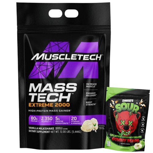 MUSCLETECH MASS TECH EXTREME 2000 12LB + FREE GIFT - Bay Supplements - Creatine - deals - Mass Gainer