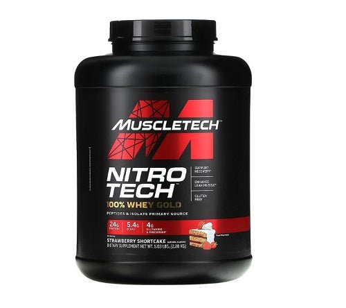 MUSCLETECH NITRO TECH 100% WHEY GOLD 5LB - Bay Supplements - Protein powder - Strawberry Shortcake - Whey Protein