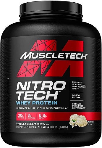 MUSCLETECH NITRO TECH 4LB - Bay Supplements - Protein powder - Vanilla Cream - Whey Protein