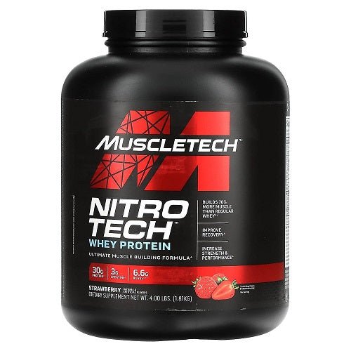 MUSCLETECH NITRO TECH 4LB - Bay Supplements - Protein powder - Strawberry - Whey Protein