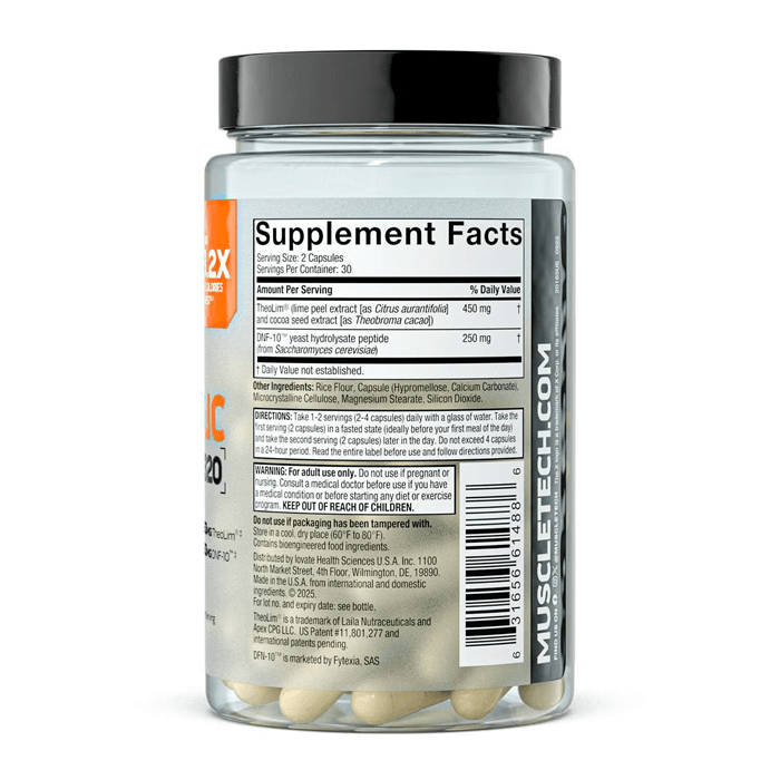 MUSCLETECH PEPTIDE 320 CAFFEINE-FREE METABOLISM FORMULA - 60 CAPSULES - Bay Supplements - Fat Burner - Carnitine & Non Stimulant