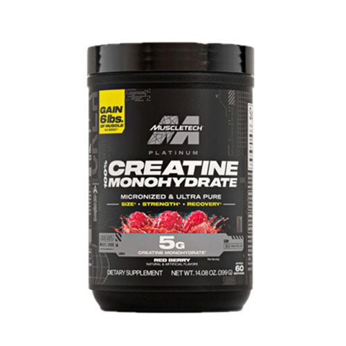 MUSCLETECH PLATINUM FLAVOURED CREATINE MONOHYDRATE - 60 SERVES - Bay Supplements - Creatine - Red Berry - general health - Muscle Growth