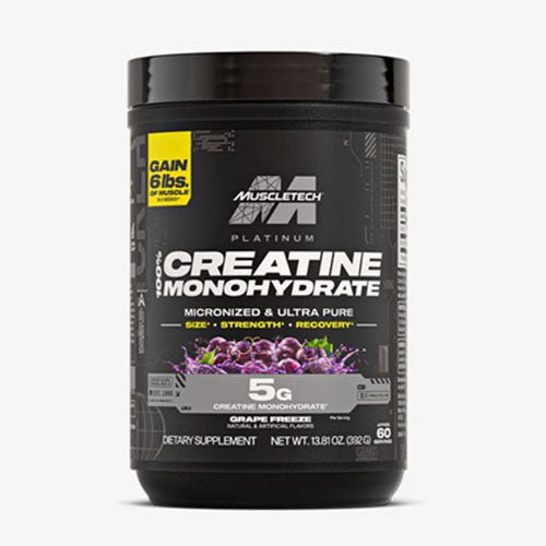 MUSCLETECH PLATINUM FLAVOURED CREATINE MONOHYDRATE - 60 SERVES - Bay Supplements - Creatine - Grape Freeze - general health - Muscle Growth