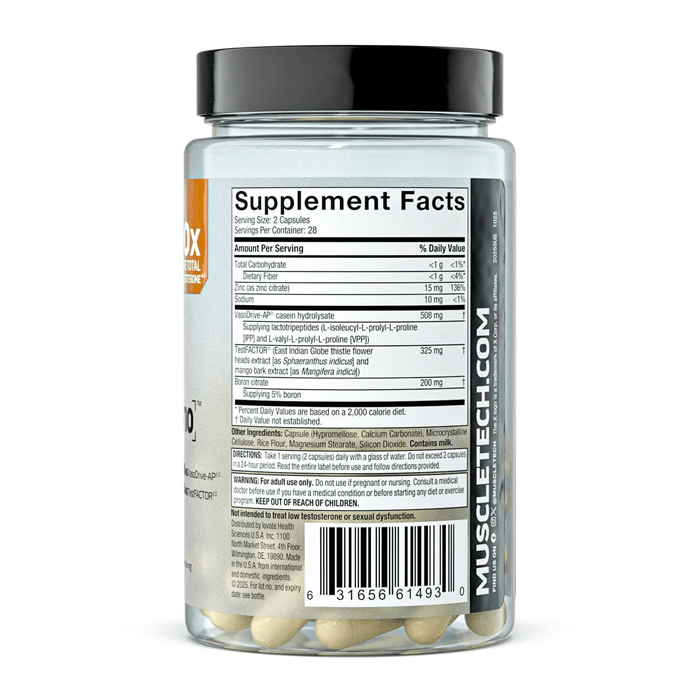 MUSCLETECH TEST PEPTIDE T10 TESTOSTERONE FORMULA - 56 CAPSULES - Bay Supplements - Testosterone Booster - Mens Health - Muscle Growth