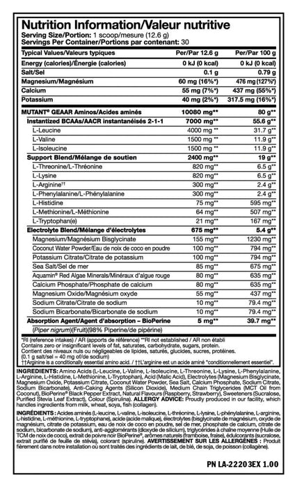 MUTANT GEAAR NEW - Bay Supplements - BCAA'S - Amino Acids/BCAA - Electrolytes