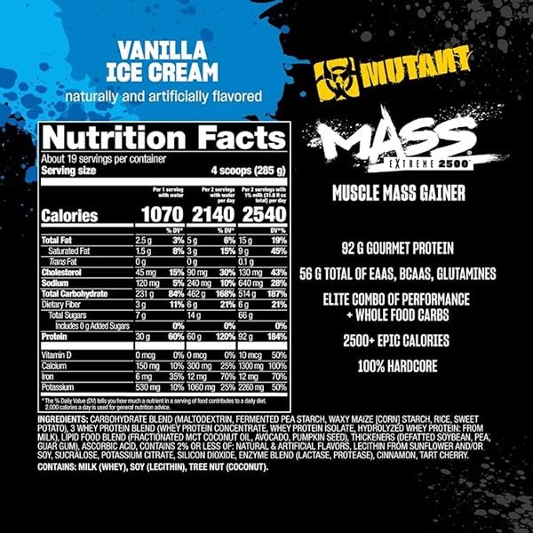 MUTANT MASS EXTREME 2500 12LB - Bay Supplements