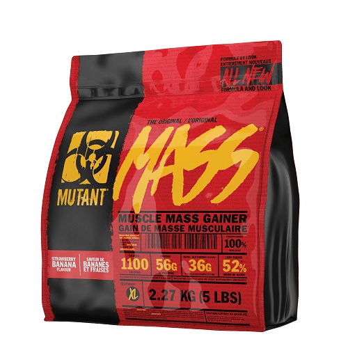 MUTANT MASS - NEW & IMPROVED 5LB - Bay Supplements - Mass Gainer - Strawberry Banana - Protein powder