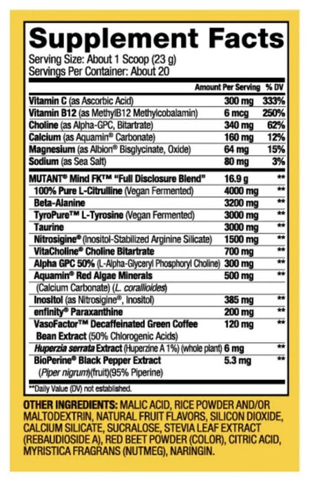 MUTANT MIND FK SAMPLE - Bay Supplements - Pre-workout - Nootropics - Pump