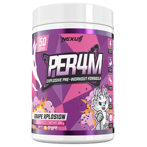 NEXUS SPORTS NUTRITION PER4M PRE-WORKOUT 50 SERVES - Bay Supplements - Pre-workout - Grape Xplosion - Nootropics - Pump