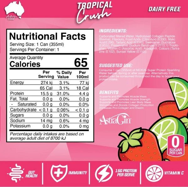 NEXUS SPORTS NUTRITION SUPER PROTEIN SPARKLING ENERGY RTD - 12 PACK - DATED 18 OCT 25 - Bay Supplements