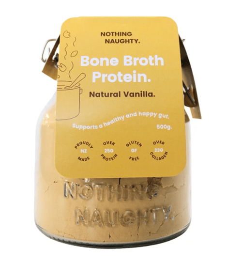 NOTHING NAUGHTY BONE BROTH PROTEIN POWDER 500G - Bay Supplements