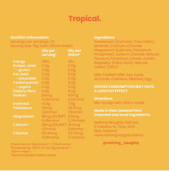 NOTHING NAUGHTY LOW CARB HYDRATION - Bay Supplements