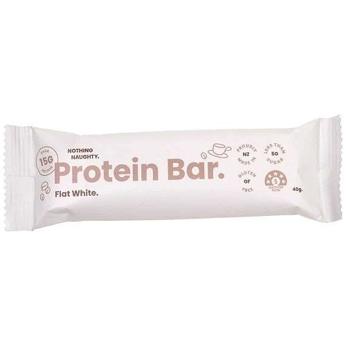 NOTHING NAUGHTY PROTEIN BAR - SINGLE - Bay Supplements - Protein Bars - Flat White - Snacks & RTD's