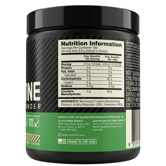 OPTIMUM NUTRITION FLAVOURED MICRONIZED CREATINE POWDER 360G - Bay Supplements - Creatine - general health