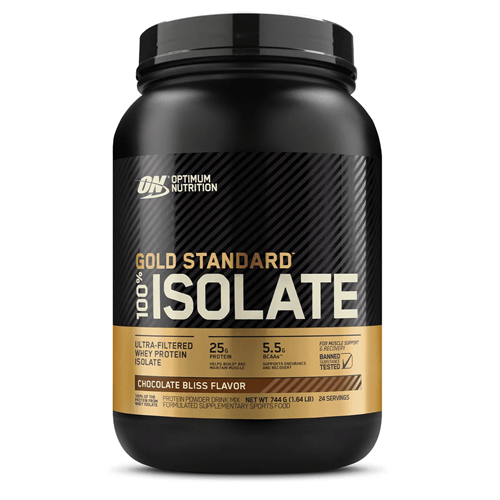 OPTIMUM NUTRITION GOLD STANDARD 100% ISOLATE - 1.58LB - Bay Supplements - Protein Powder - Chocolate Bliss - Lactose Free Protein - Whey Isolate Protein