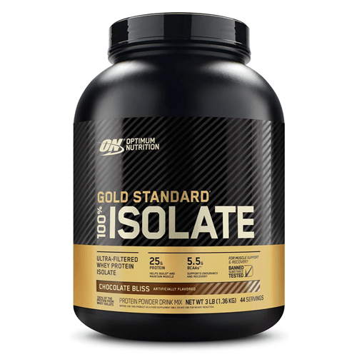 OPTIMUM NUTRITION GOLD STANDARD 100% ISOLATE - 3LB - Bay Supplements - Protein Powder - Chocolate Bliss - Lactose Free Protein - Whey Isolate Protein