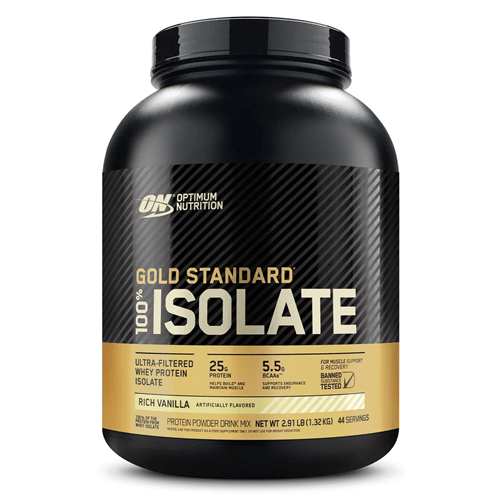 OPTIMUM NUTRITION GOLD STANDARD 100% ISOLATE - 3LB - Bay Supplements - Protein Powder - Rich Vanilla - Lactose Free Protein - Whey Isolate Protein