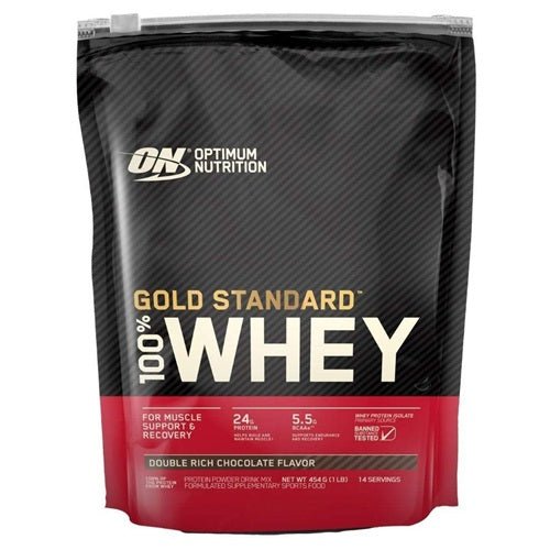 OPTIMUM NUTRITION GOLD STANDARD 100% WHEY 1LB - Bay Supplements - Protein Powder - Double Rich Chocolate - Whey Protein