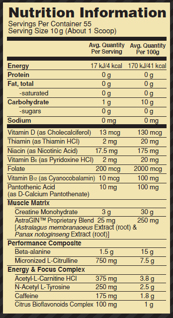 OPTIMUM NUTRITION GOLD STANDARD PRE WORKOUT 55 SERVES - Bay Supplements