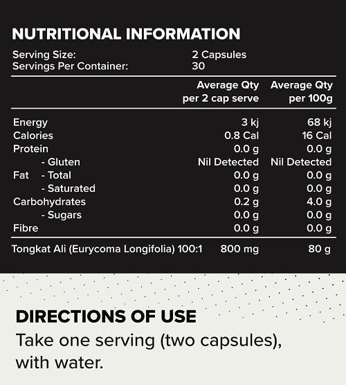 PACK NUTRITION PRIMAL SERIES TONGKAT ALI 60 CAPSULES - Bay Supplements - Testosterone Booster - Mens Health