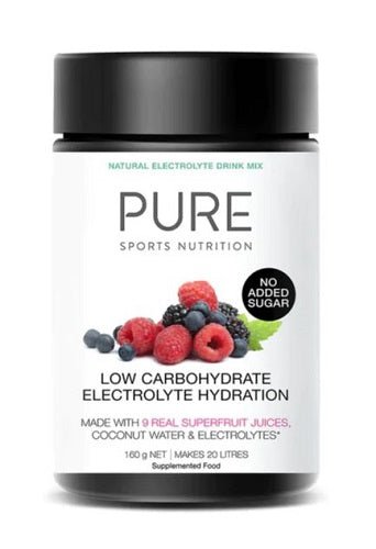 PURE SPORTS NUTRITION ELECTROLYTE HYDRATION LOW CARB 160G - Bay Supplements - Superfruits - Electrolytes