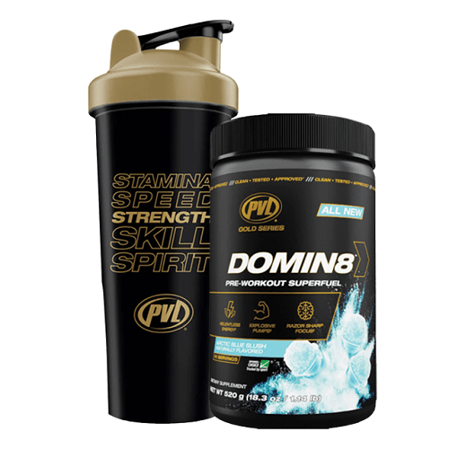 PVL GOLD SERIES DOMIN8 PRE - WORKOUT + SHAKER - Bay Supplements