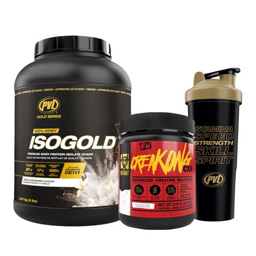 PVL ISOLATE BUNDLE - ISOGOLD 5LB + CREATINE CX8 249G + SHAKER - Bay Supplements
