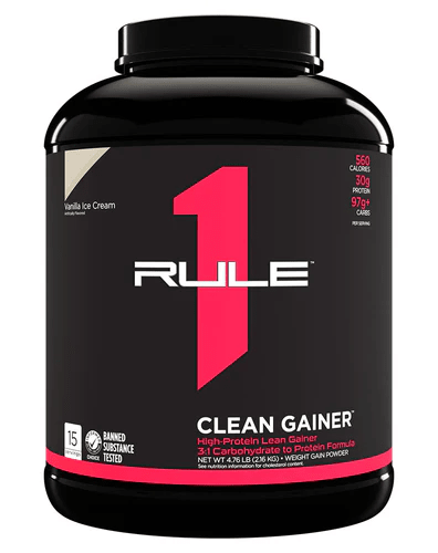 RULE 1 CLEAN GAINER 5LB - Bay Supplements - Mass Gainer - Vanilla Ice Cream - Mass Gainer - Muscle Growth - Protein powder
